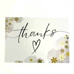 5 - 100 Stück Dankeskarte GELB Paketbeileger A6 schlichte Danksagungskarten Blümchen floral beschriftbar Karten