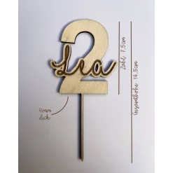 1-99 | Caketopper Holz | Zahl mit Name | Geburtstag personalisiert