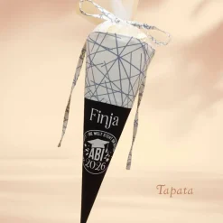 2026 Abi, Abitur - Schulabschluss Abschlusstüte - Querstreifen weiß