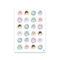 24 Adventskalender Zahlen, Aquarell Zeichnung | Runde Aufkleber Adventskalender süße Motive