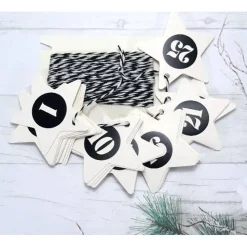 24/25 Adventskalenderzahlen Stern, Zahlen Flexfolie schwarz, Bäckergarn schwarz weiß, bunt-mixx-DESIGN