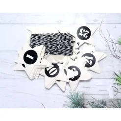 24/25 Adventskalenderzahlen Stern, Zahlen Flexfolie schwarz, Bäckergarn schwarz weiß, bunt-mixx-DESIGN