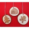 3 Anhänger aus Holzscheiben, Lebkuchen, Weihnachten, Winter
