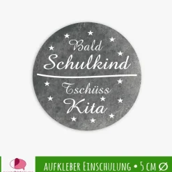 15 Aufkleber | Bald Schulkind - Tschüss Kita | Schulanfang, Tafeloptik