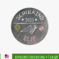 15 Aufkleber | Schulkind - Schultüte - personalisierbar | Schulanfang, Tafeloptik