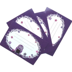 10 Aufkleber für die Schule Eule lila