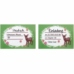 10 Aufkleber für die Schule Rehlein