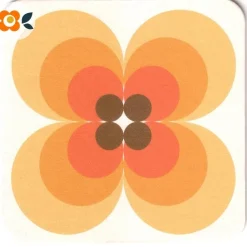 10 Bierdeckel Retrospots, Untersetzer für Getränke mit 70er Muster und Retroblüte in Grüntönen