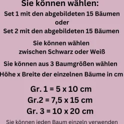 15 Bäume Weihnachten im skandivaschen Stil , minimalistische Fensteraufkleber