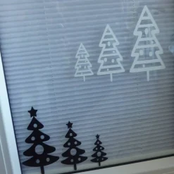 15 Bäume Weihnachten im skandivaschen Stil , minimalistische Fensteraufkleber