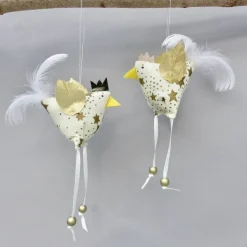2 Christbaumschmuck-Hühner *crazy Christmas-Chicken*  Weihnachtsdeko, Stoffhühner für Weihnachten