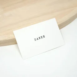 50 Danke Kärtchen Vintage Minimalistisch | Schwarz weiß | Dankeskarten klein | Handgestempelt | Mini Dankekarten