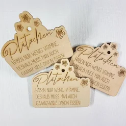 3 Deko-Anhänger Plätzchen, Holz, Geschenkanhänger