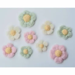 * DEKOBLUMEN * PASTELLFARBEN * 9 STÜCK * 100 % WOLLE * HANDGEARBEITET * NADELFILZ * ZUR DEKORATION *