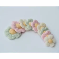 * DEKOBLUMEN * PASTELLFARBEN * 9 STÜCK * 100 % WOLLE * HANDGEARBEITET * NADELFILZ * ZUR DEKORATION *