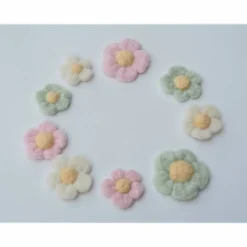 * DEKOBLUMEN * PASTELLFARBEN * 9 STÜCK * 100 % WOLLE * HANDGEARBEITET * NADELFILZ * ZUR DEKORATION *