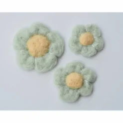 * DEKOBLUMEN * PASTELLFARBEN * 3 STÜCK * 100 % WOLLE * HANDGEARBEITET * NADELFILZ * ZUR DEKORATION