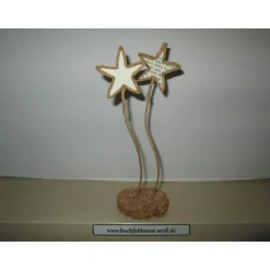 2 Drahtsterne, individualisierbar / weiß oder mit Buchtext, als Geschenk oder Deko, für Geburtstag / Weihnachten, 14cm