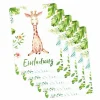 10 Einladungskarten Giraffe Dschungel grün inkl. 10 transparenten Briefumschlägen Kindergeburtstag Mädchen
