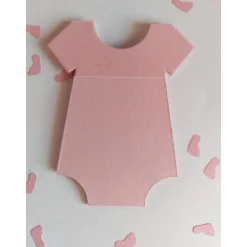 10 Einladungskarten zur Taufe, Babybody-Karten zum aufklappen