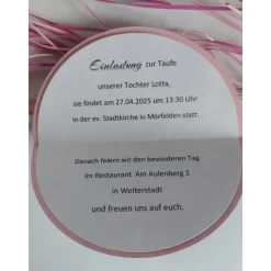 10 Einladungskarten zur Taufe, Schaukelkarte, Schaukelpferd, Rocker Card