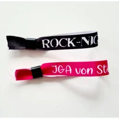 25 Einlassbänder/Festivalbänder/Partybänder aus 100 % Satin mit Verschlußplombe