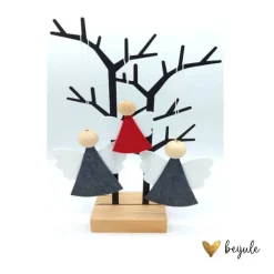3 Engel (klein) aus Filz und Holz