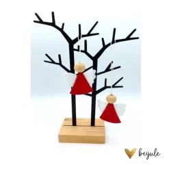 3 Engel (klein) aus Filz und Holz