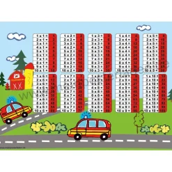 4 er Set  A4 Stundenplan + Lernposter + Heftaufkleber  | Feuerwehr