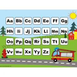 4 er Set  A4 Stundenplan + Lernposter + Heftaufkleber  | Feuerwehr
