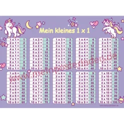 3 er Set  A4 Stundenplan + Lernposter  | Einhorn - lila