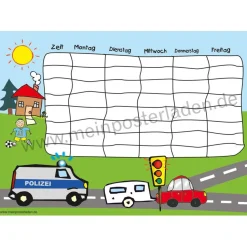 3 er Set  A4 Stundenplan + Lernposter  | Polizei