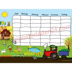 3 er Set  A4 Stundenplan + Lernposter  | Bauernhof