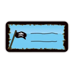 4 er Set  A4 Stundenplan + Lernposter + Heftaufkleber  | Pirat - blau