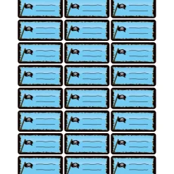 4 er Set  A4 Stundenplan + Lernposter + Heftaufkleber  | Pirat - blau