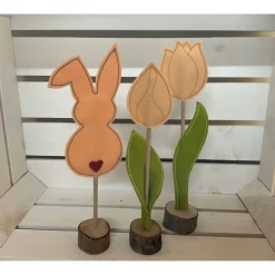 3 er Set Filz Tulpen/Häschen -  schlicht & schön -  Filz - Frühjahrsdekoration - Osterdekoration  - Ostern