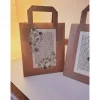 2 er Set Geschenktüten aus Kraftpapier verziert mit alter Buchseite & Eukalyptus