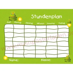 3 er Set Stundenpläne | Frosch - grün