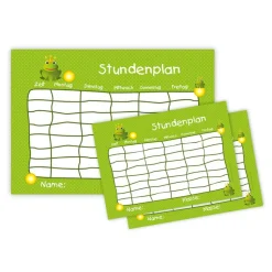 3 er Set Stundenpläne | Frosch - grün