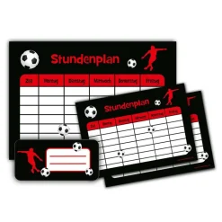 4 er Set Stundenpläne + Heftaufkleber | Fußball