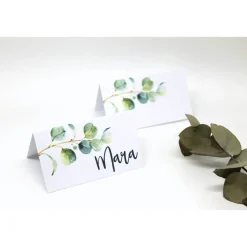0,28 Euro / Stück Namensschild Platzkarten Tischplan Hochzeit Taufe Eukalyptus 25 Stück zum selbst beschriften