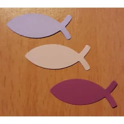 120 Fische a 3,5 cm für Tischdeko Streuartikel aus Papier Kommunion, Taufe, Konfirmation, Firmung