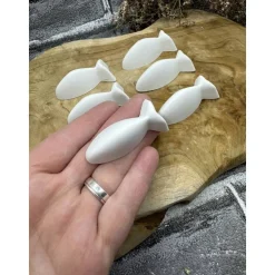 6 Fische aus Keracraft weiß | „Tischkärtchen“ | Taufe | Kommunion | Konfirmation