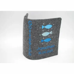 3 Fische Gebetbuch Hülle Geschenk Kommunion Firmung Rosenkranz religiös personalisier