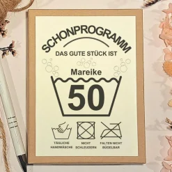 50. Geburtstag Geldgeschenk Box – Humorvolle Geschenkidee mit Karte & Leinensäckchen