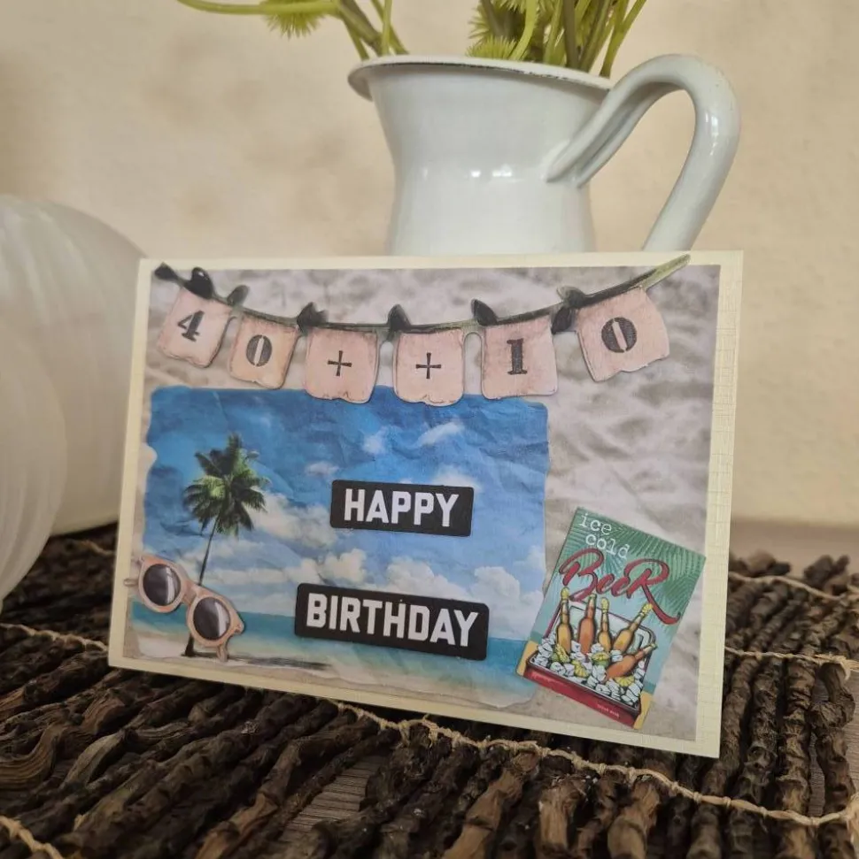 50. Geburtstag Karte / Geburtstag / Geburtstagskarte / Strandmotive Karte / Geburtstagskarte Urlaub