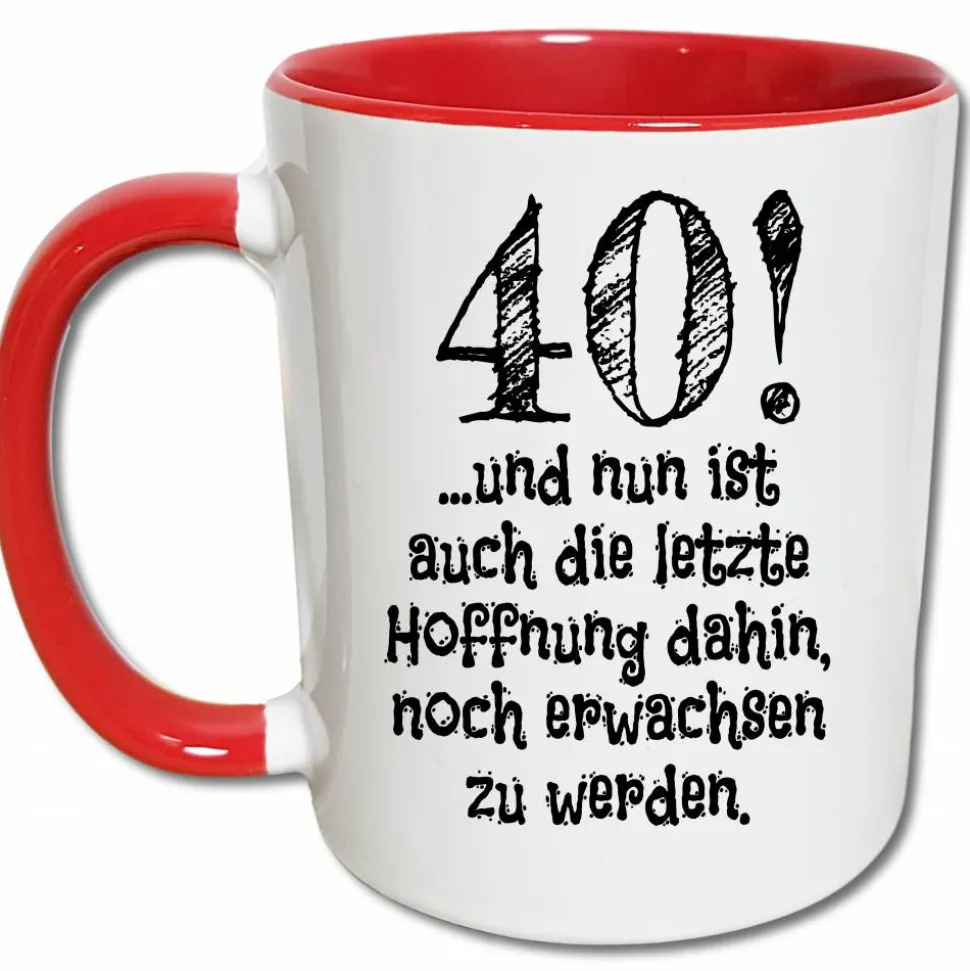 40 Geburtstag Tasse mit Spruch, Geschenk zum 40. Geburtstag Männer, Frauen, Nicht Erwachsen Kaffeetasse