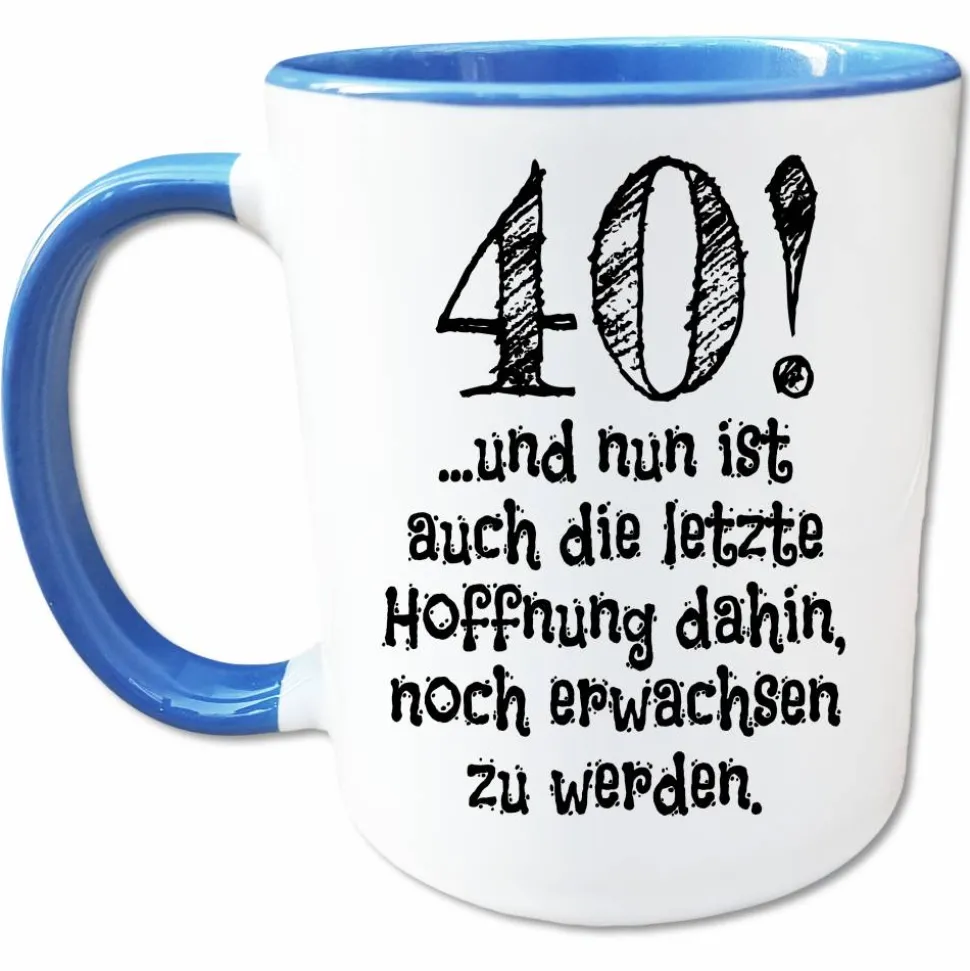 40 Geburtstag Tasse mit Spruch, Geschenk zum 40. Geburtstag Männer, Frauen, Nicht Erwachsen Kaffeetasse
