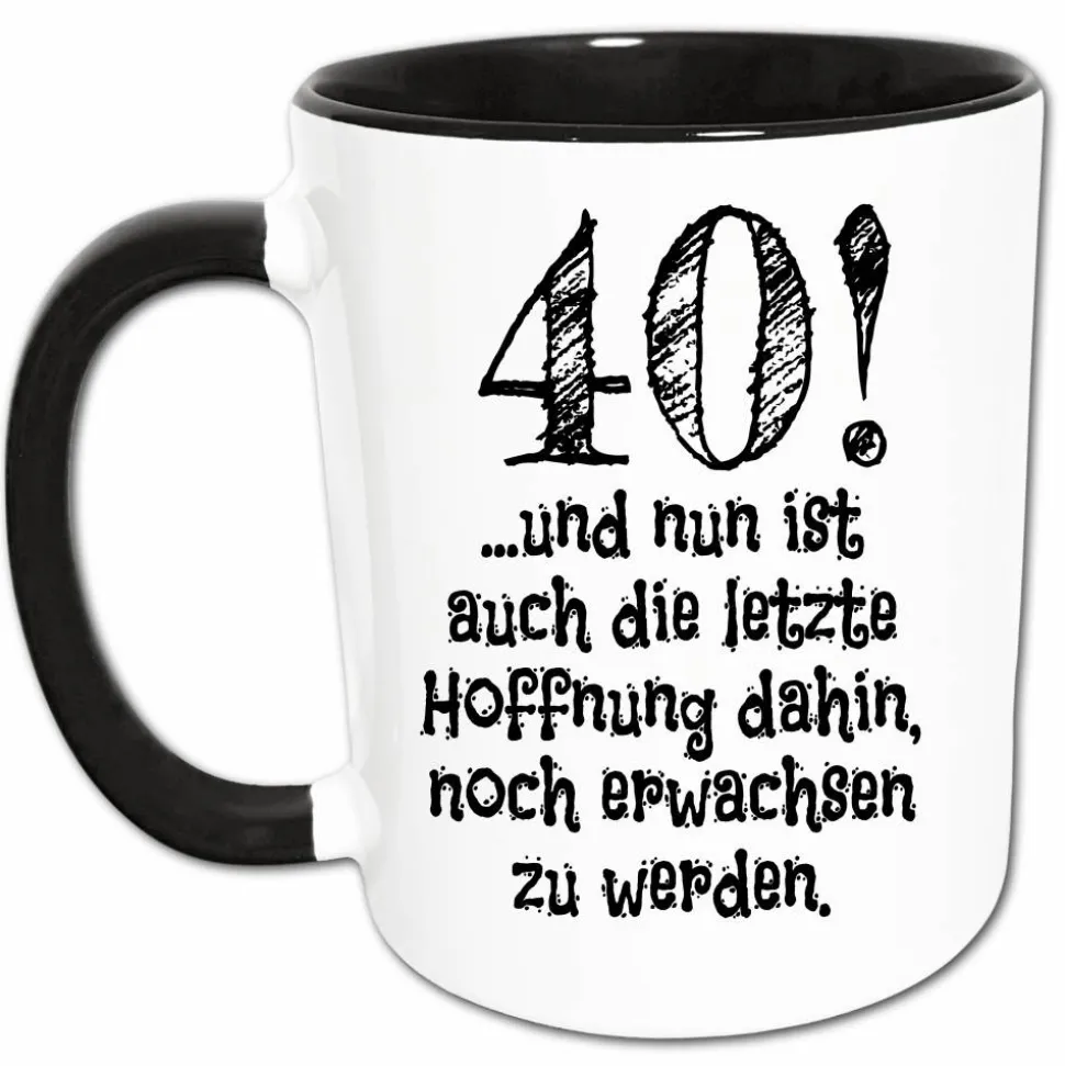40 Geburtstag Tasse mit Spruch, Geschenk zum 40. Geburtstag Männer, Frauen, Nicht Erwachsen Kaffeetasse