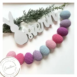 10 gehäkelte Ostereier im Set „Bonbonfantasie“ – handgemachte Osterdeko in zarten Frühlingsfarben